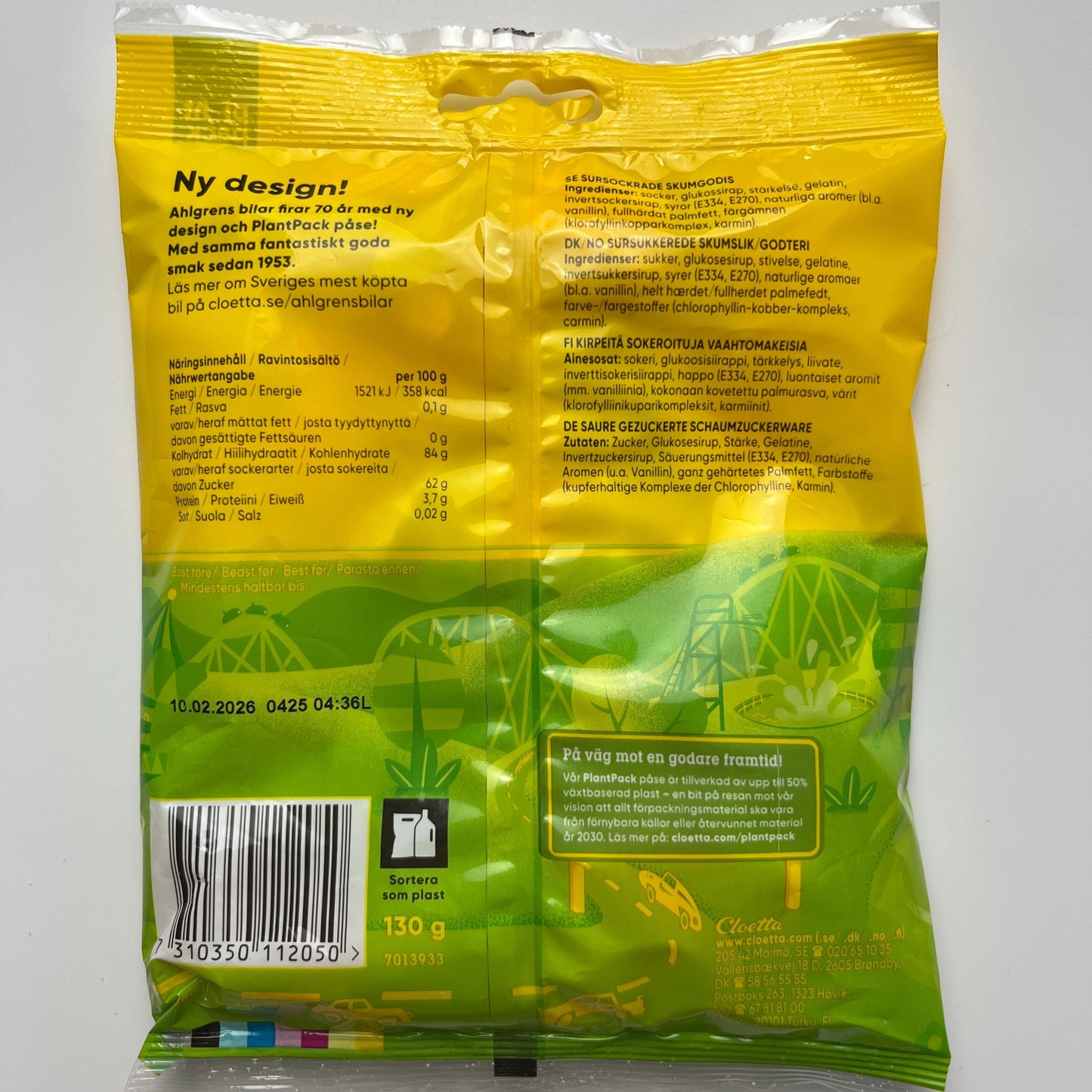 Ahlgrens Bilar Sursockrade 130g – authentic Swedish pick & mix candy, imported from Scandinavia