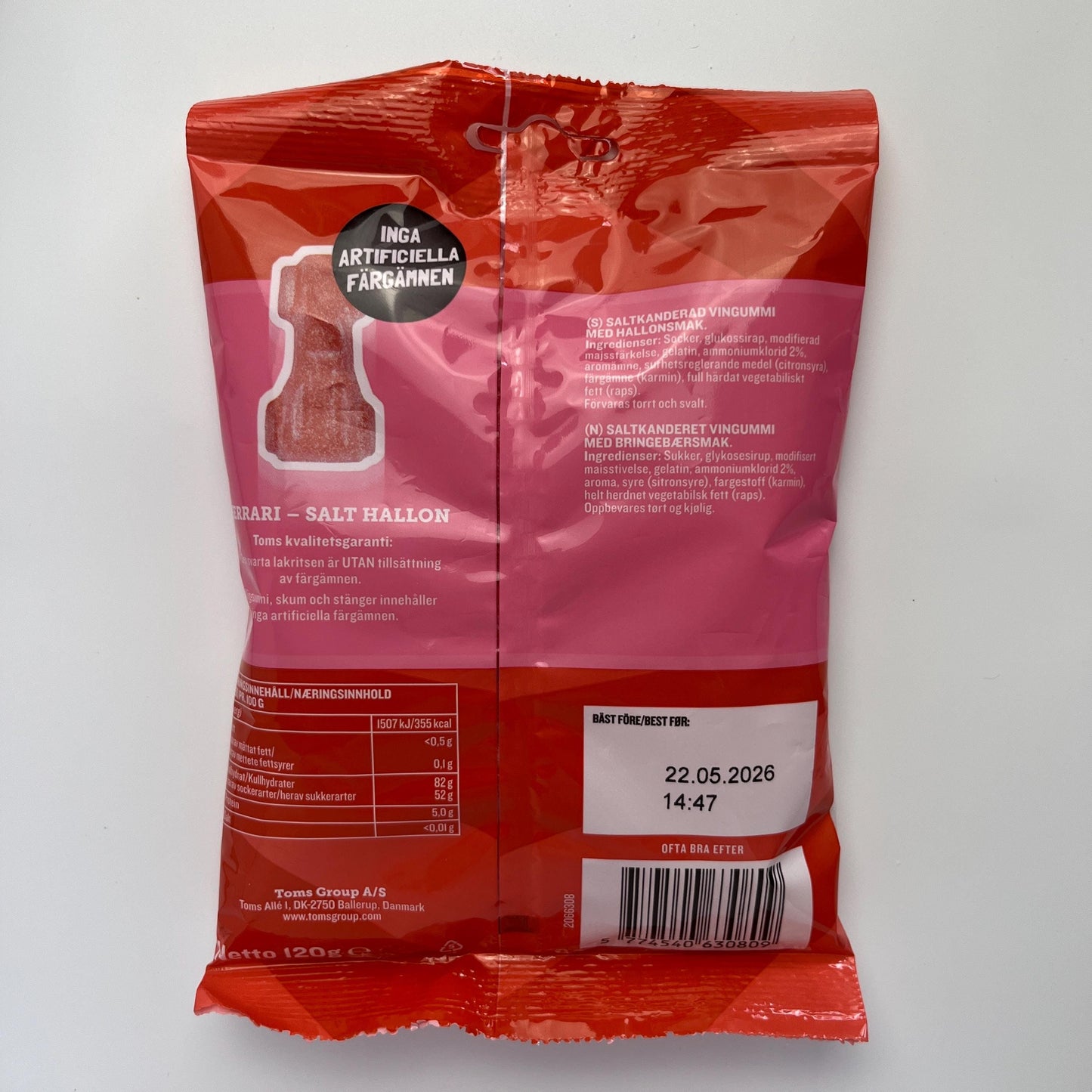 Toms Ferrari Salt Hallon– Salty Liquorice Candy 120g, Swedish Salmiak Treat | Scandinavian Sweets | Bold Nordic Flavor, Imported Liquorice – Swedish licorice candy, imported from Scandinavia