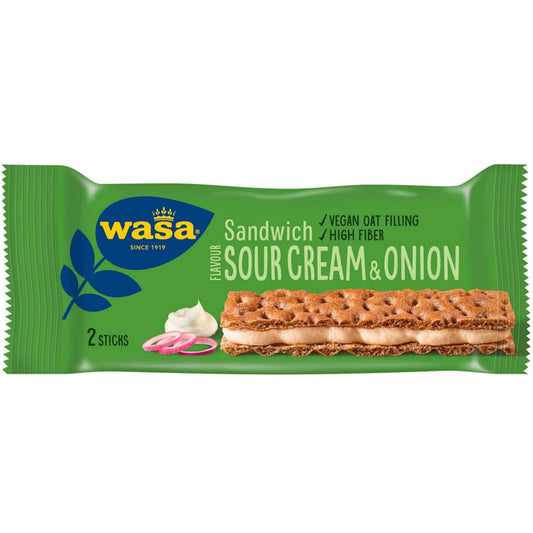 24-pack Wasa Sandwich Sour Cream & Onion – authentic Swedish snack, imported from Scandinavia