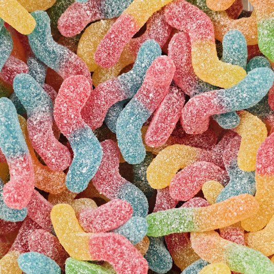 Trolli Sour Glowworms in the bag — sour gummy worms