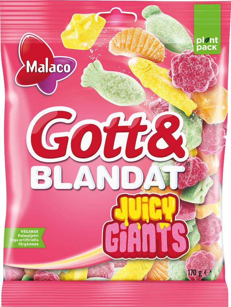 Malaco Gott & Blandat Juicy Giants 170g – authentic Swedish pick & mix candy, imported from Scandinavia