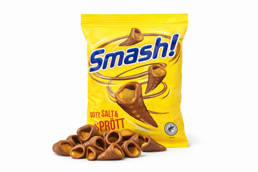 Smash! Chocolate-Coated Corn Cones 100g | Sweet & Salty Nordic Snack – authentic Swedish snack, imported from Scandinavia