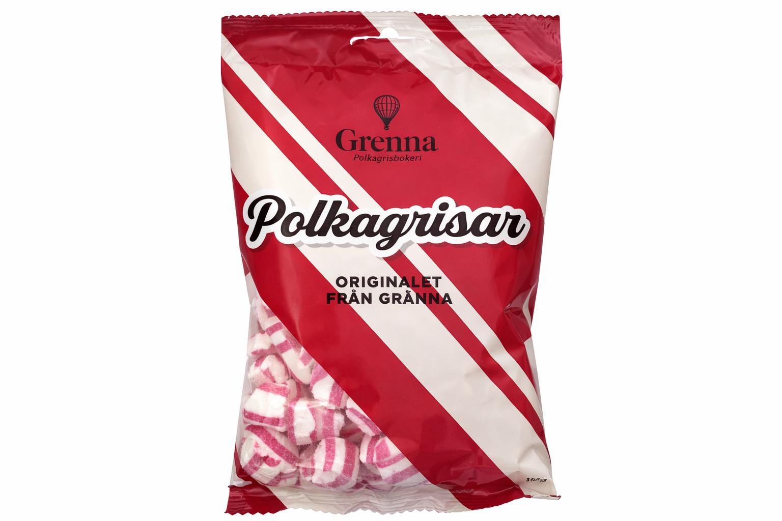 Polkagrisar – traditional Swedish peppermint candy sticks, made in Sweden