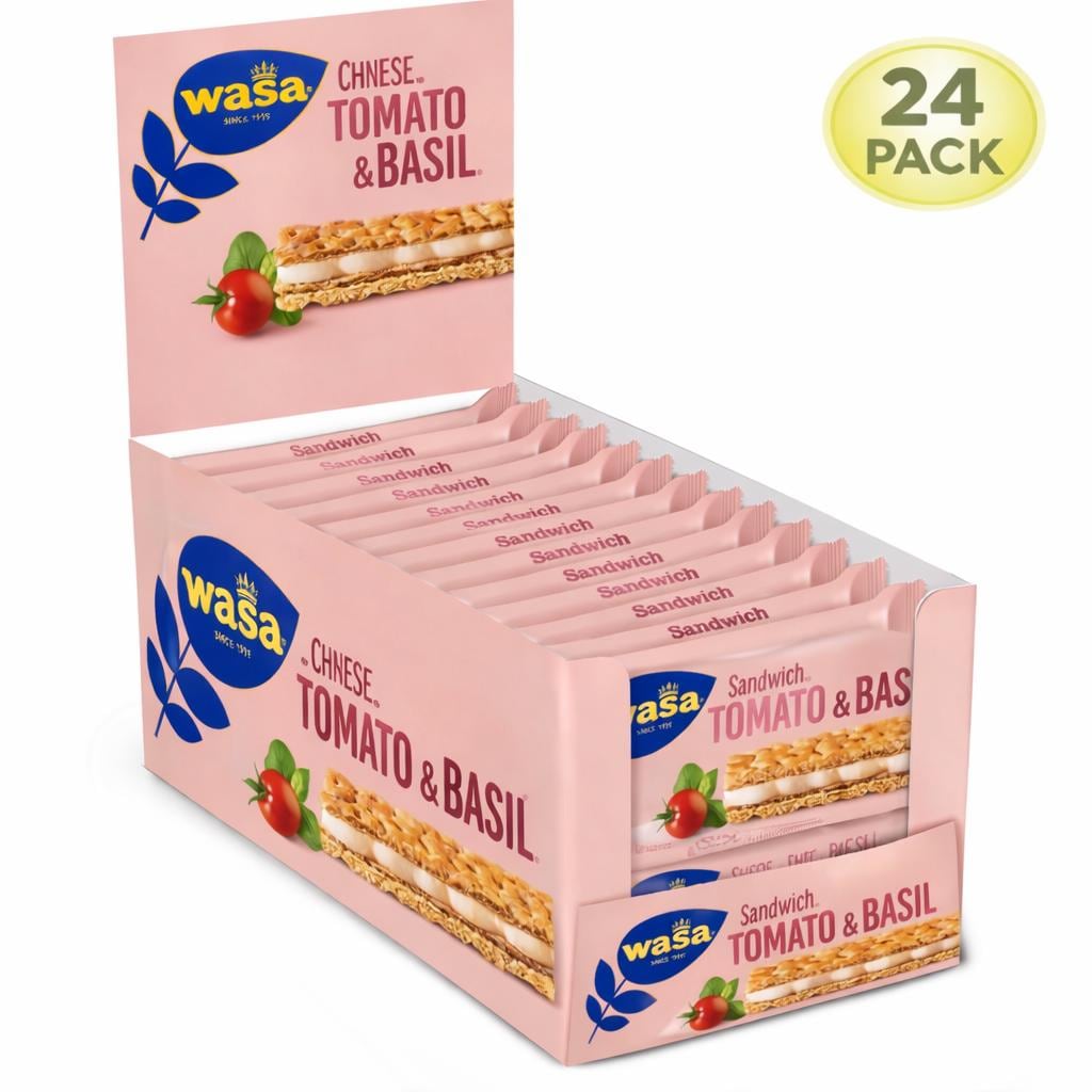 24-pack Wasa Sandwich Tomato & Basil – authentic Swedish snack, imported from Scandinavia