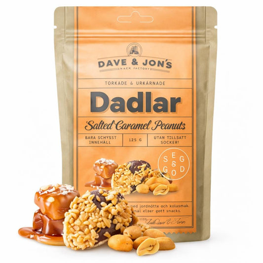 Dave & Jon's Salted Caramel Peanut Dates (5 Pack) – authentic Swedish snack, imported from Scandinavia