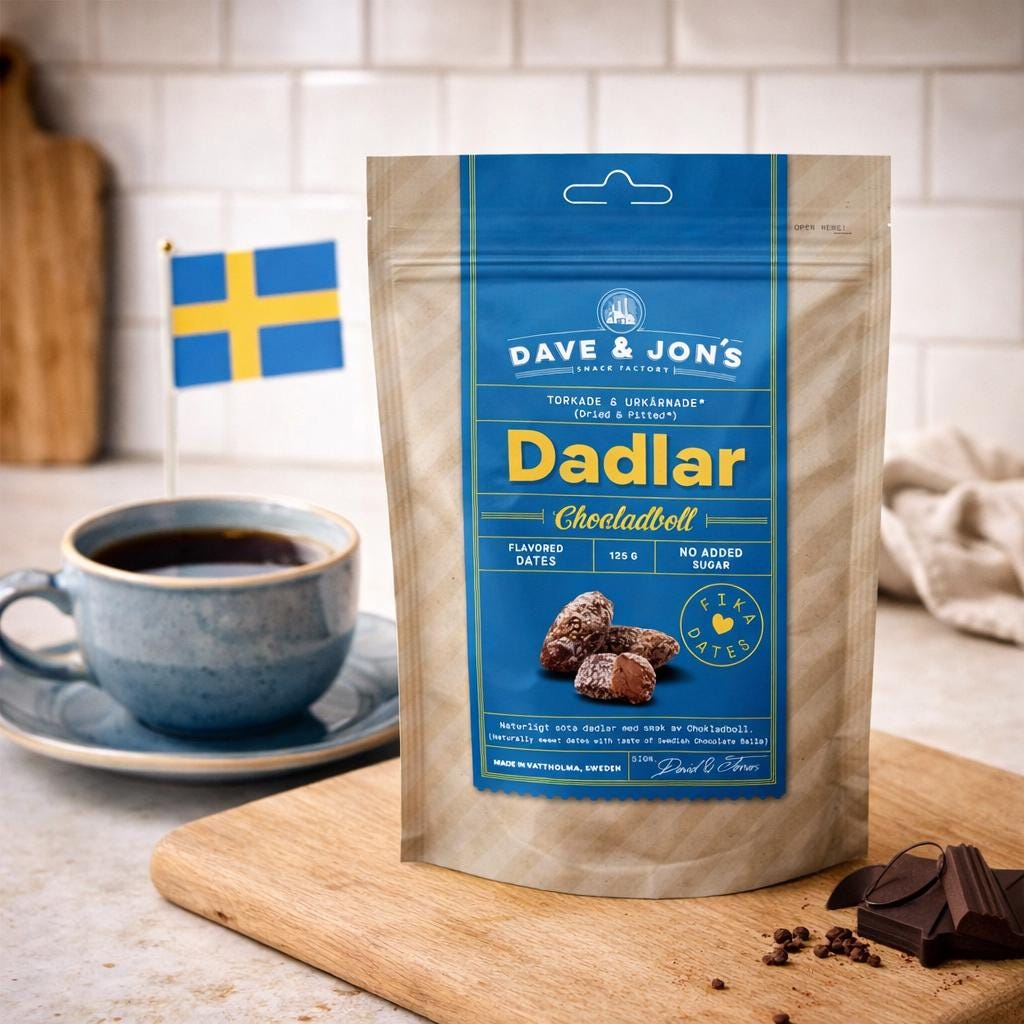 Dave & Jon's Chocolate Ball Dates (5 Pack) | Vegan Swedish Snack, No Added Sugar – authentic Swedish snack, imported from Scandinavia
