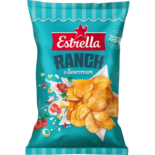 Estrella Ranch & Sour Cream Chips | Authentic Swedish Crisps | 275g | Imported from Sweden | Ships Worldwide – authentic Swedish snack, imported from Scandinavia