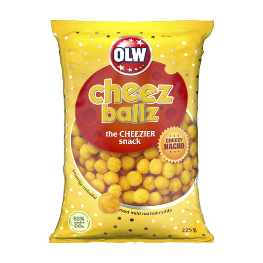 OLW Cheez Ballz 225g – authentic Swedish snack, imported from Scandinavia
