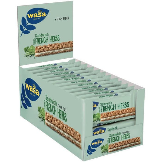 24-Pack Wasa Cheese & French Herbs Crispbread – Swedish crispbread snack, imported from Scandinavia