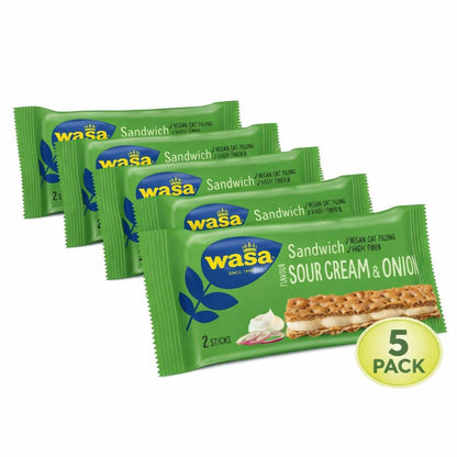 5-pack Wasa Sandwich Sour Cream & Onion – authentic Swedish snack, imported from Scandinavia