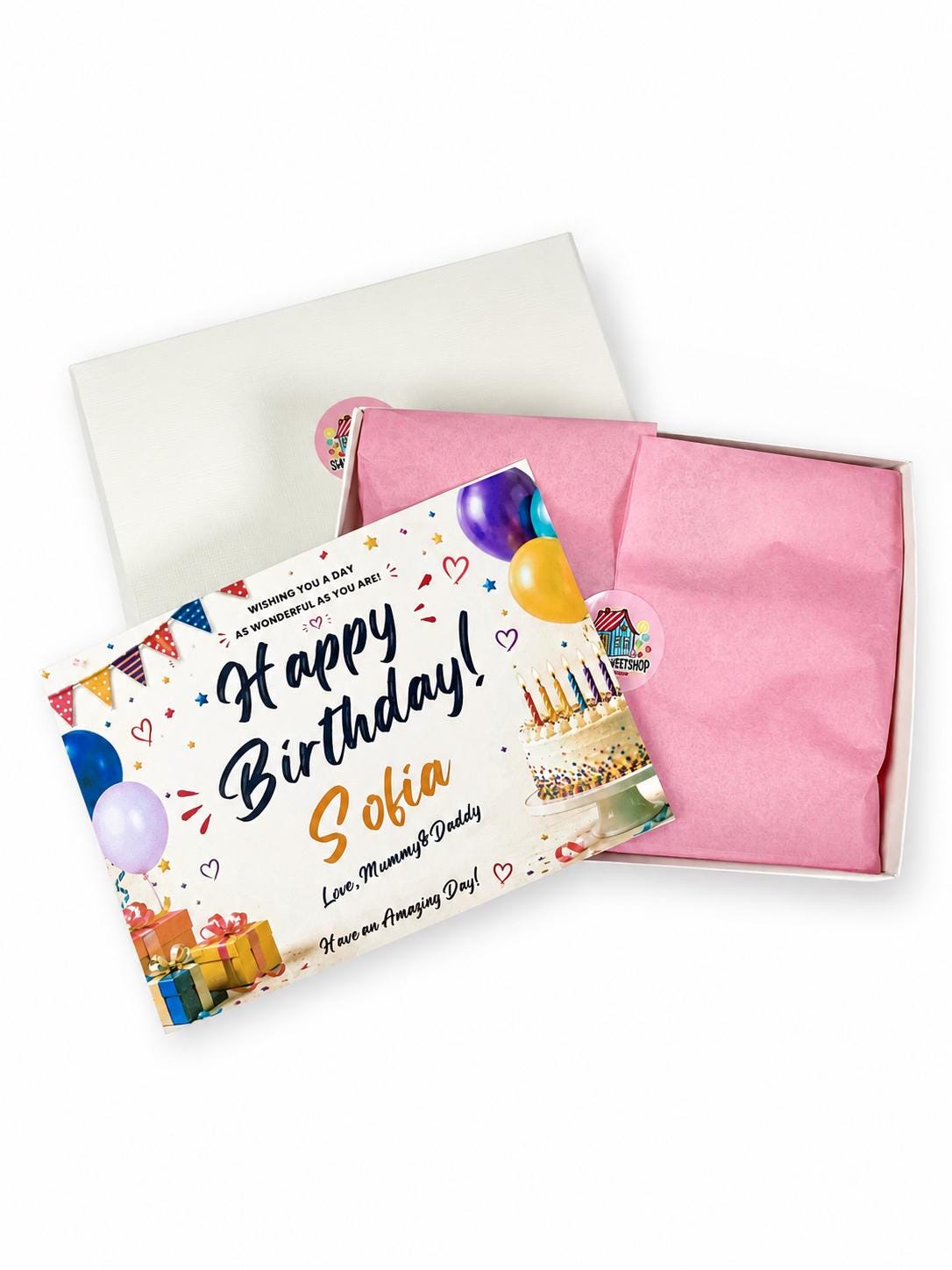Personalised Birthday Candy Gift Box — ScandiSweetShop gift wrapping